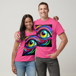 Camiseta Arte Vibrante de Olho Psicodélico