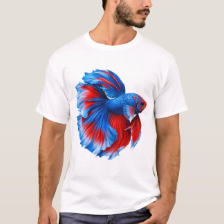 Camiseta Arte Vibrante de Peixe Betta - Peixe de Combate Si