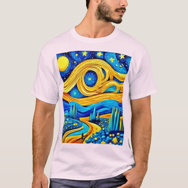Camiseta Arte Vibrante Estrelada (Frente)