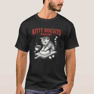 Camiseta Arte Vintage de Padaria de Biscoitos de Gato Meme