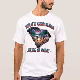 Camiseta Arte Vintageira ao Ar Livre da Carolina do Sul É C