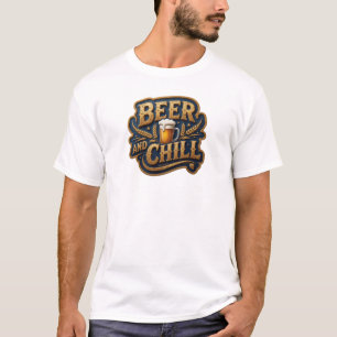 Camiseta Arte wearable icônica de CERVEJA E CHILL