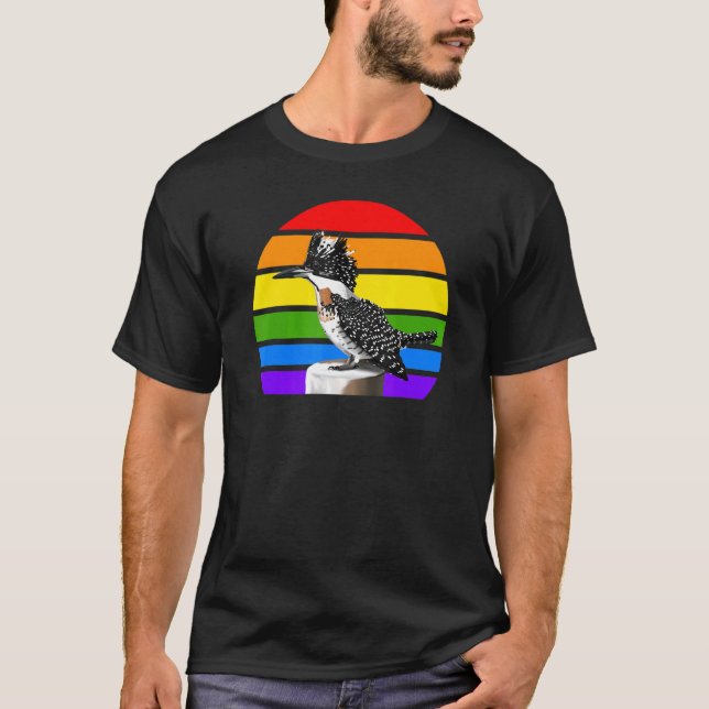 Camiseta Artefato de guarda-chuva com diversidade de pássar (Frente)