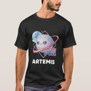 Camiseta Artemis II Lua com Anéis Rosas & Terra 