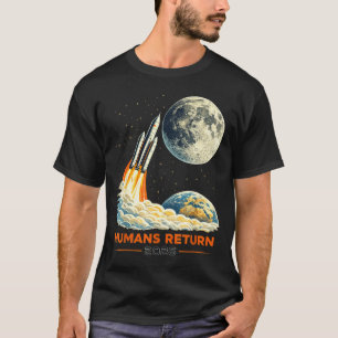 Camiseta Artemis ii missão à lua 2026 humanos retornam retr