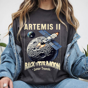 Camiseta Artemis II Missão da NASA à Lua Arte da Galáxia Có