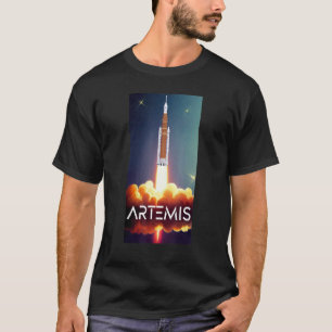 Camiseta Artemis Iniciar SLS Moon Rocket Orbit Space