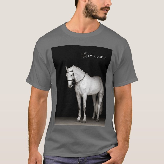 Camiseta ArtEquestre equestriano moda branco (Frente)