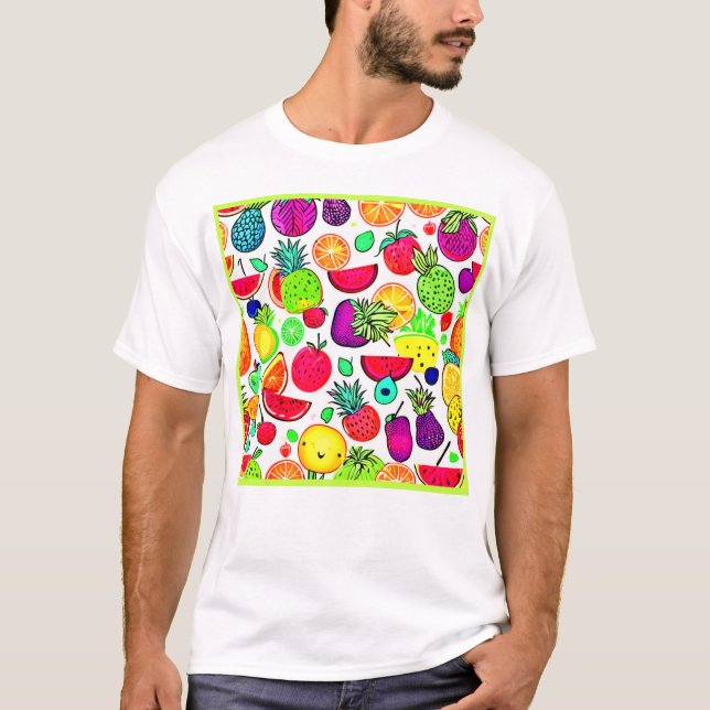 Camiseta Artéria Colorida do Fruta Orchard (Frente)