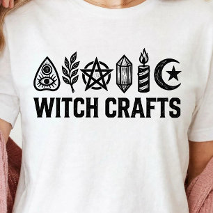 Camiseta Artes de Bruxa Símbolos Místicos de Bruxaria Hallo