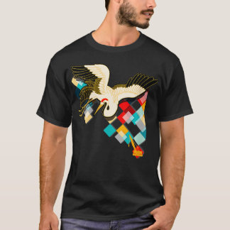 Camiseta Artes De Colagem De Gruas Industriais E Asiáticas