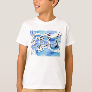 Camiseta Artes de palco das notas musicais de música de