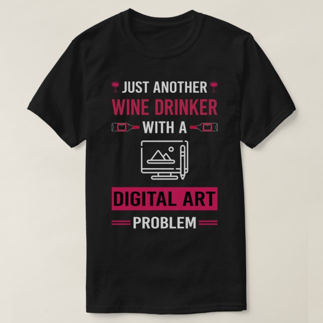 Camiseta Artes Digitais Drinker de Vinho (Frente do Design)