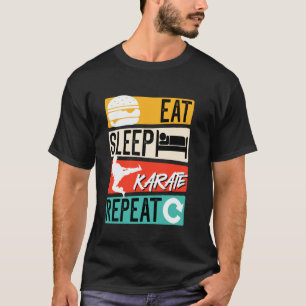 Camiseta Artes Marciais Comer Dormir Karate Repetir Shaolin