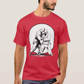 Camiseta Artes Marciais de Aikido Lutadores Esportivos Ao P