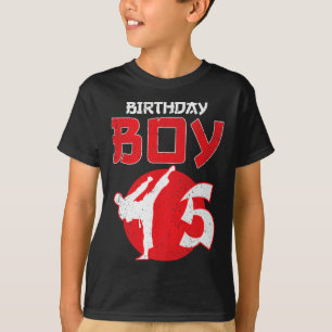 Camiseta Artes Marciais de Aniversário de 5 Anos de Idade K