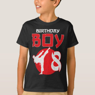 Camiseta Artes Marciais de Aniversário de 8 Anos de Idade d