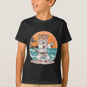 Camiseta Artes Marciais de Judô Fofo Tigre Praia MMA Taekwo