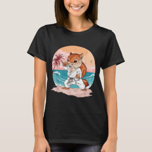 Camiseta Artes Marciais de Praia Esquilo Fofo Taekwondo