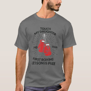 Camiseta Artes Marciais Engraçado Tocar Filha Boxando Lição