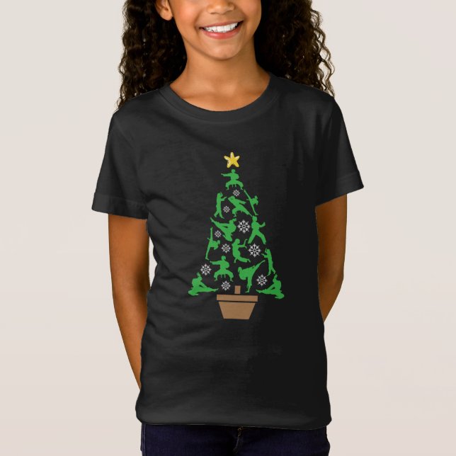 Camiseta Artes marciais femininas - Árvore de Natal de Kara (Frente)