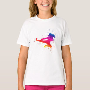 Camiseta Artes Marciais Femininas, Chute Alta, Lixo De Tint