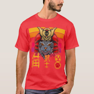 Camiseta Artes marciais gato samurai japonês lov