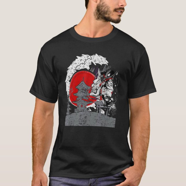 Camiseta Artes Marciais Japonês Tengu Samurai Com Geisha Ja (Frente)