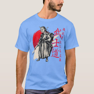 Camiseta Artes marciais japonesas Tengu Samurai com Neko Ma
