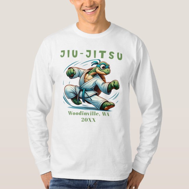 Camiseta Artes Marciais Jiu-Jitsu Personalizadas Nome Data (Frente)