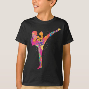 Camiseta Artes Marciais Muay Thai Crianças Mulheres Meninas