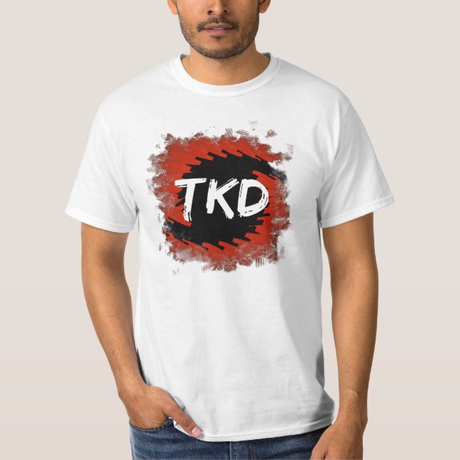 Camiseta Artes marciais vermelhas e furacão preto de TKD (Frente)