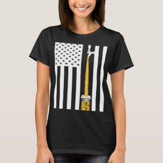 Camiseta Artesanato Beer American Flag Beer Redneck Stufl E