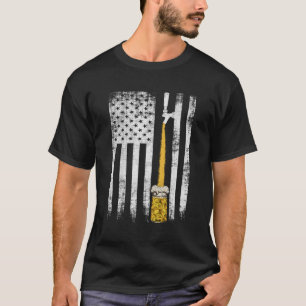 Camiseta Artesanato Beer American Flag Beer Usa Flag Rednec