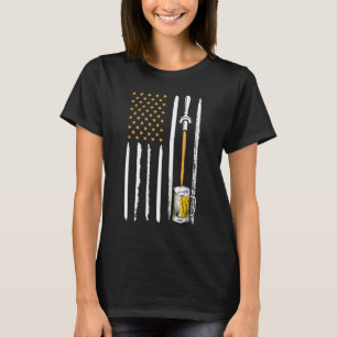 Camiseta Artesanato Beer American Flag EUA 4 de julho Brewe
