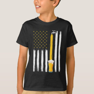 Camiseta Artesanato Beer American Flag USA 4 de julho Brewe