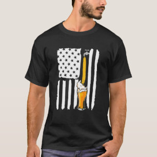 Camiseta Artesanato Beer American Flag USA 4 De Julho Brewe