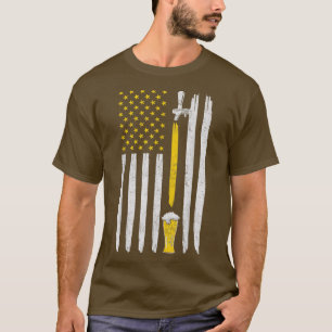 Camiseta Artesanato Beer American Flag USA Brewery 4 De Jul