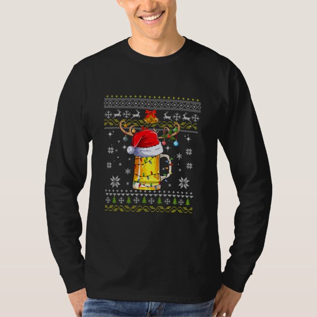 Camiseta Artesanato Beer Reindeer fede Natal (Frente)