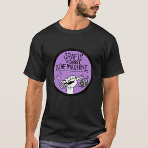 Camiseta Artesanato Contra a Máquina Roxo em Fundo Escuro