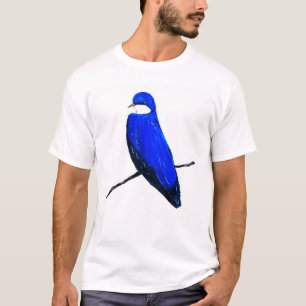 Camiseta Artesanato de Árvore de Aves Azuis