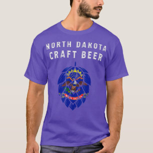 Camiseta Artesanato de Bandeira do Estado do Dakota do Nort