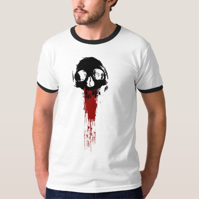 Camiseta Artesanato Escuro Sangue Crânio (Frente)