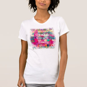 Camiseta Artesanato Louco, Senhora Colorida Padrão Vibrant