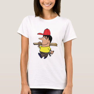 Camiseta artesão no local do edifício, mestre construtor