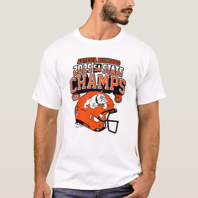 Camiseta Artesia Bulldogs 2025 State Champs T-Shirt (Frente)