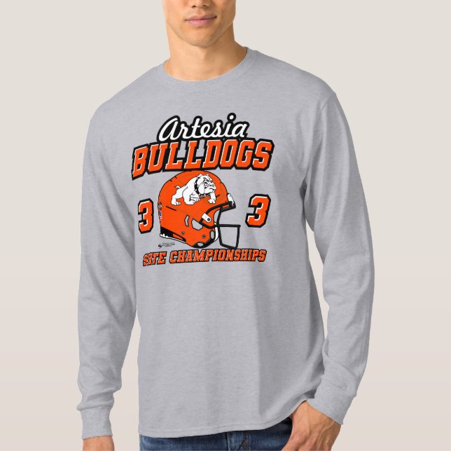 Camiseta Artesia Bulldogs 33 State Championships T-shirt (Frente)