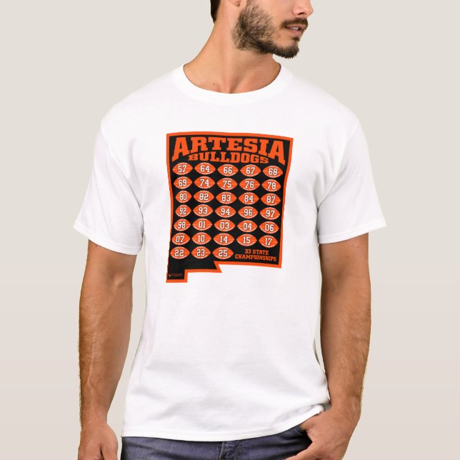 Camiseta Artesia Bulldogs State Champs Football T-Shirt (Frente)