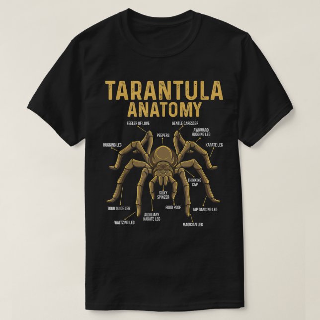 Camiseta Arthropod Arachnid Arachnid Arach, Anatomia Tarant (Frente do Design)
