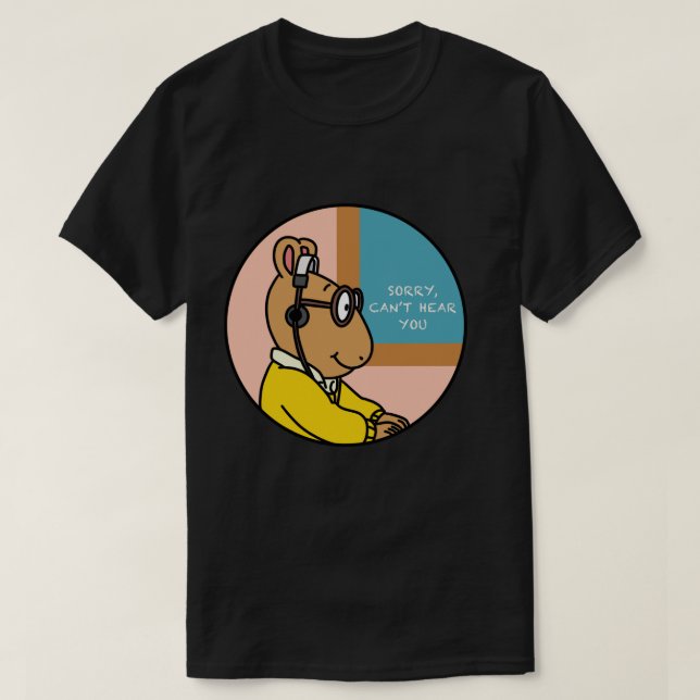Camiseta Arthur Meme Arthur Fones de ouvido Meme (Frente do Design)